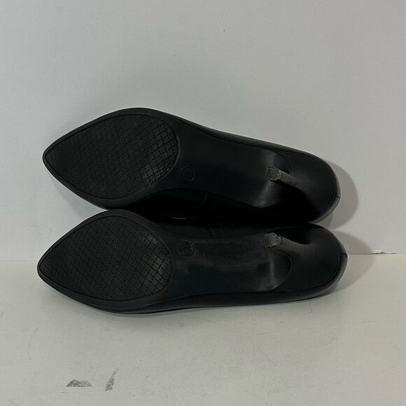 Merona Faux Leather Pointed-Toe-Pumps Black | Women Size 11 - Picture 9 of 14